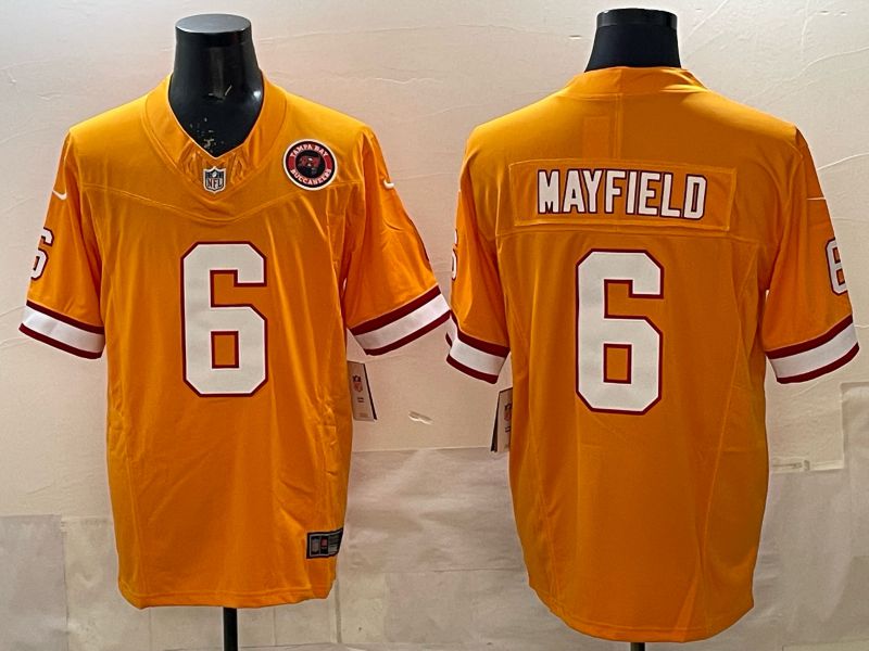 Men 2025 Nike Tampa Bay Buccaneers #6 Mayfield orange Throwback 3th generation Limited NFL Jersey 013